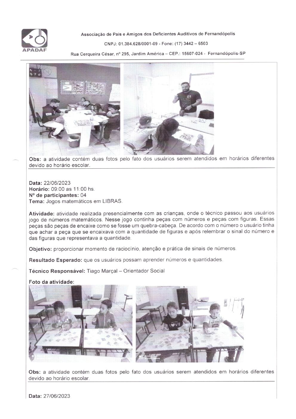 Página 16 de Prestação de Contas Mensal — Habilitação e Reabilitação — 6ª Parcela — Julho/2023