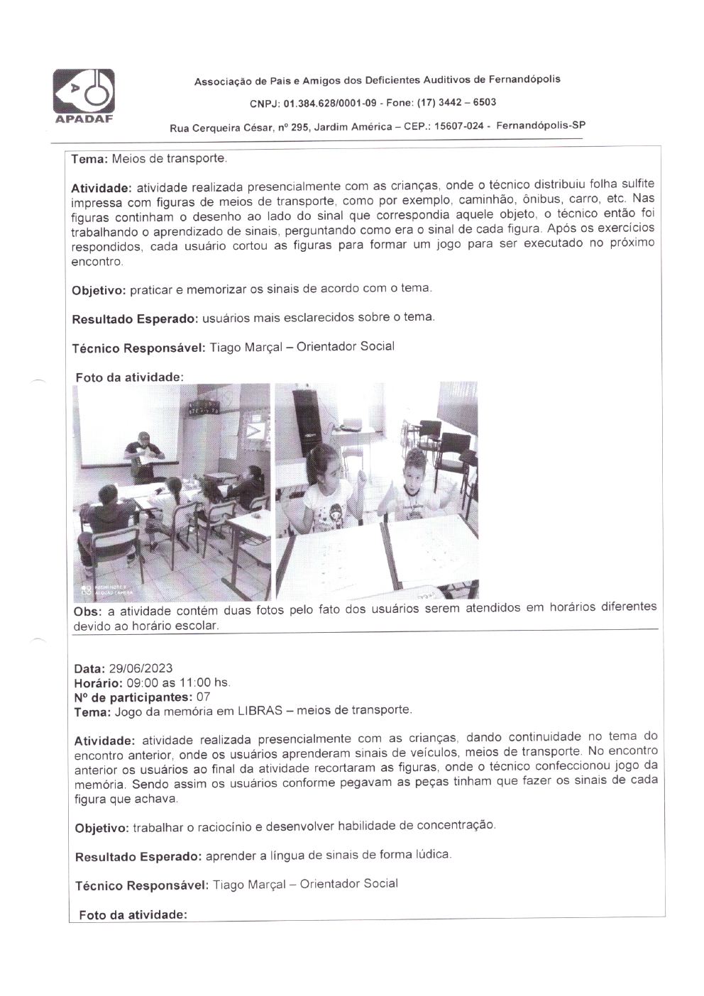 Página 17 de Prestação de Contas Mensal — Habilitação e Reabilitação — 6ª Parcela — Julho/2023