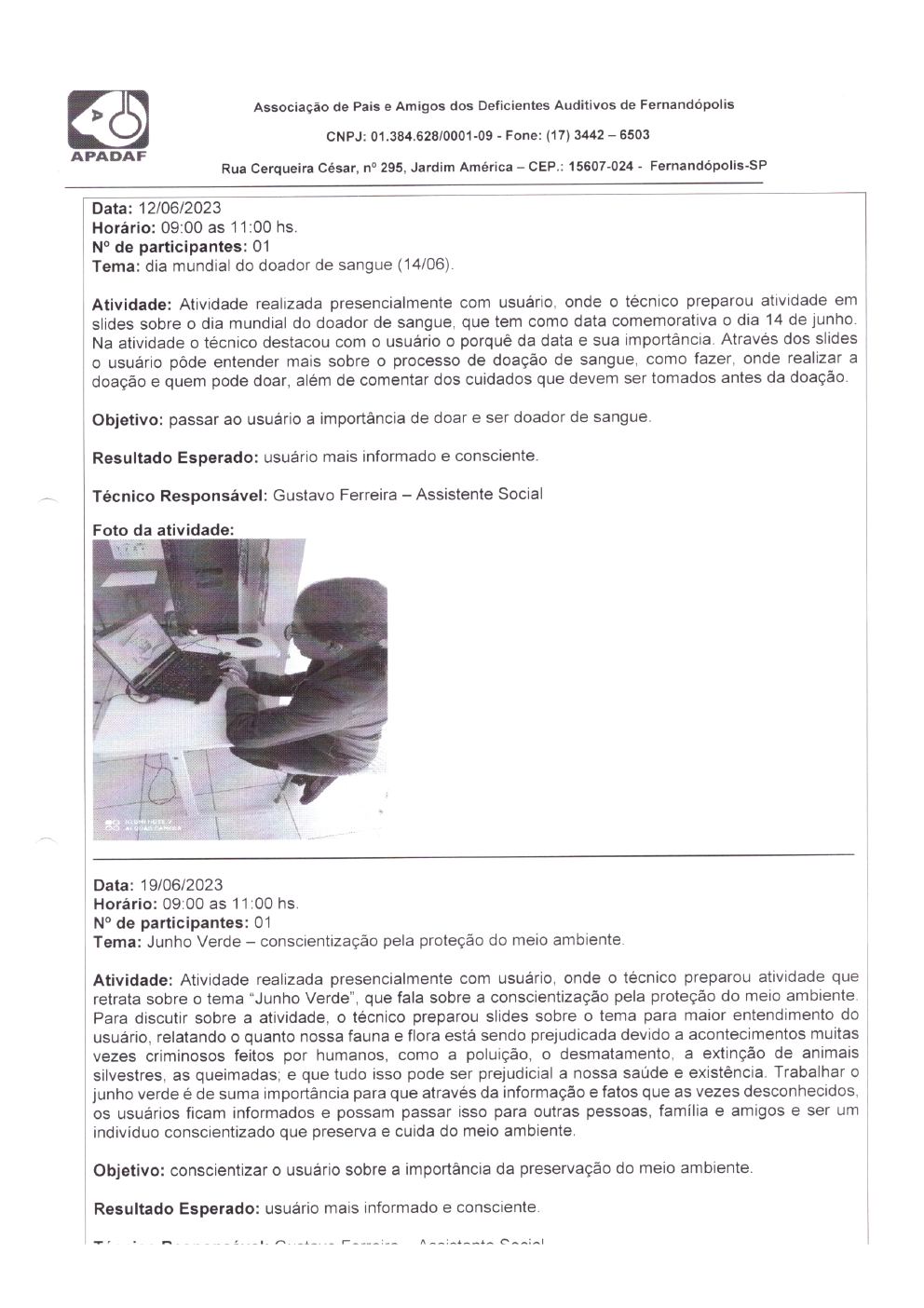 Página 19 de Prestação de Contas Mensal — Habilitação e Reabilitação — 6ª Parcela — Julho/2023