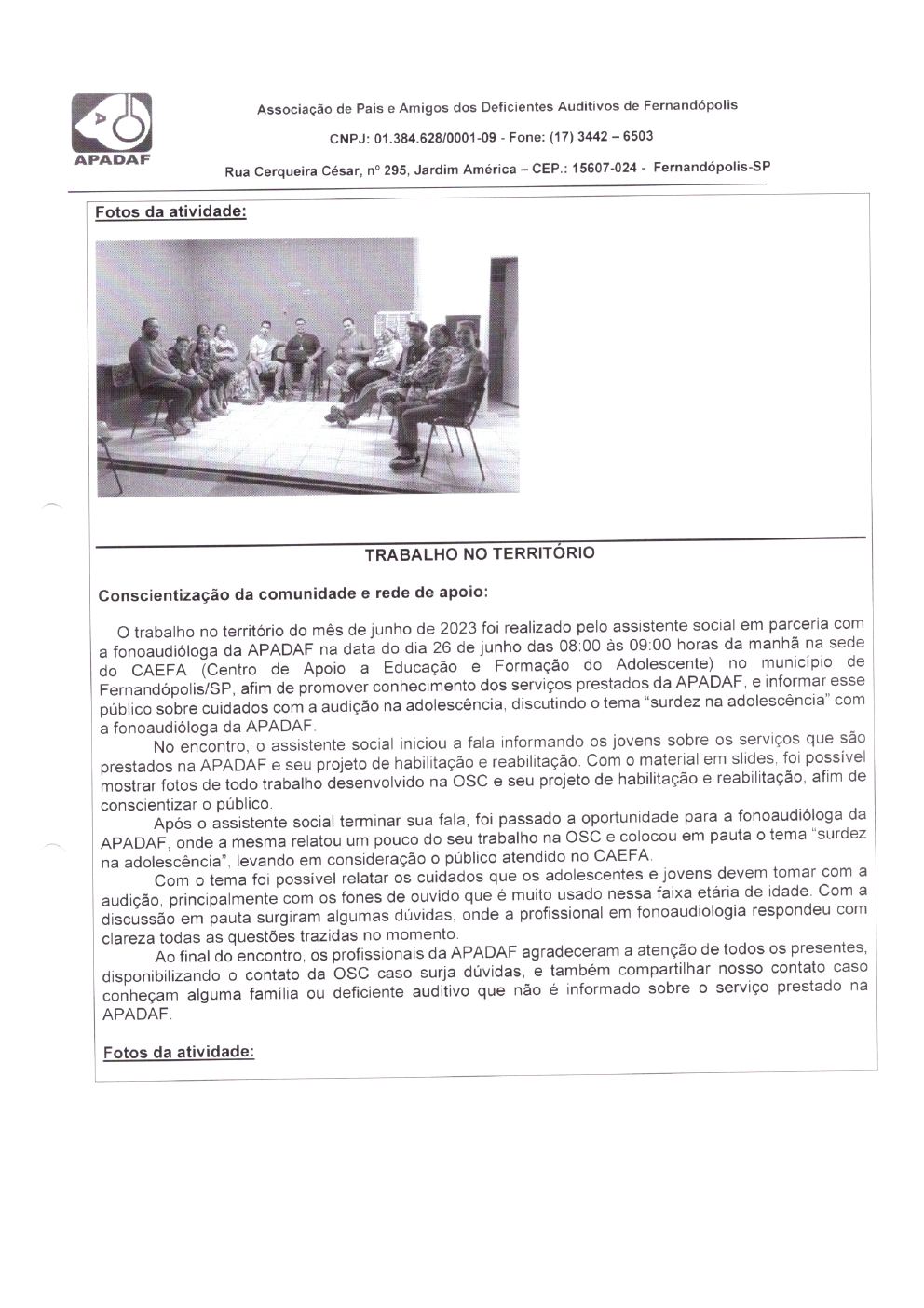Página 27 de Prestação de Contas Mensal — Habilitação e Reabilitação — 6ª Parcela — Julho/2023