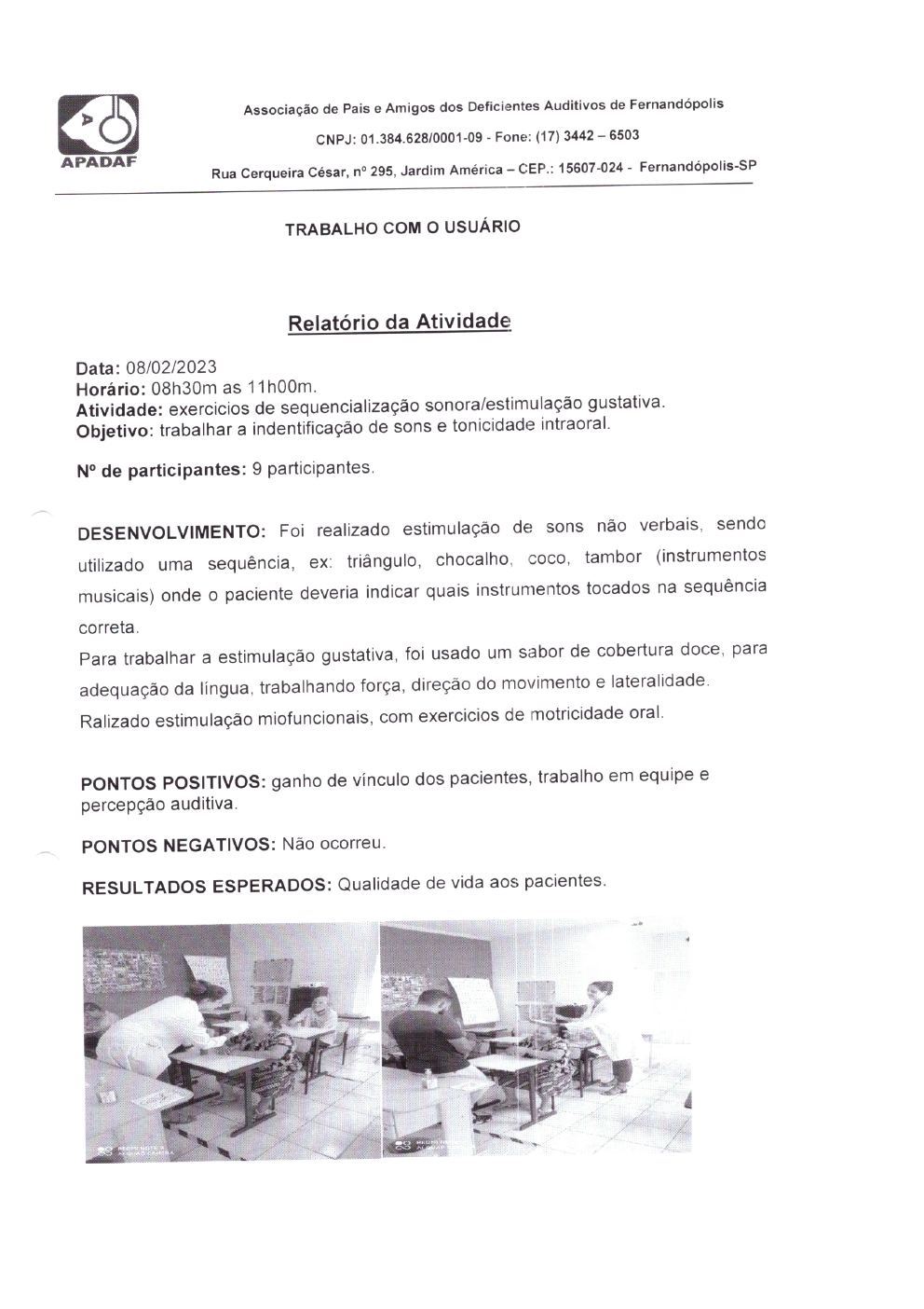 Página 6 de Prestação de Contas Mensal — Projeto Escutar — 1ª Parcela — Março/2023
