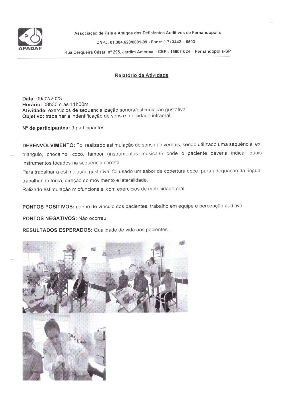 Página 7 de Prestação de Contas Mensal — Projeto Escutar — 1ª Parcela — Março/2023