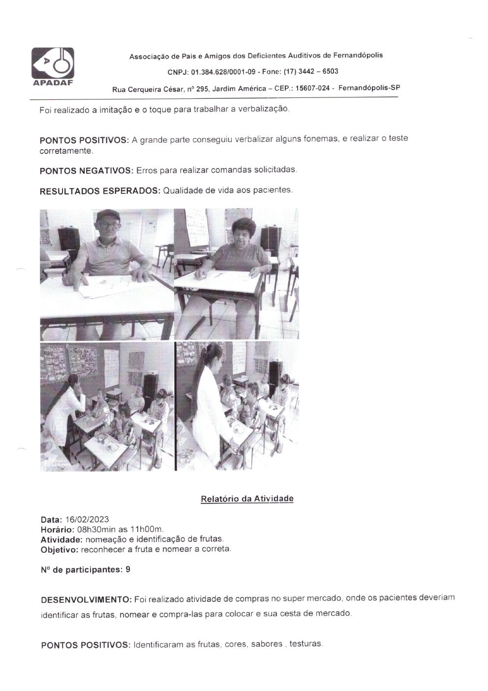 Página 9 de Prestação de Contas Mensal — Projeto Escutar — 1ª Parcela — Março/2023