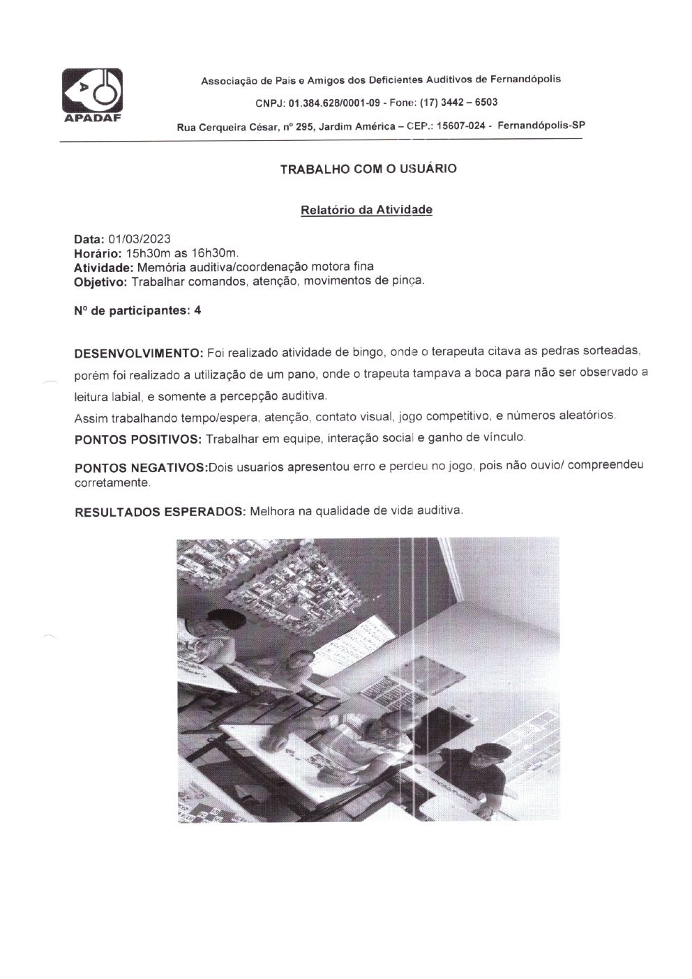Página 5 de Prestação de Contas Mensal — Projeto Escutar — 2ª Parcela — Abril/2023