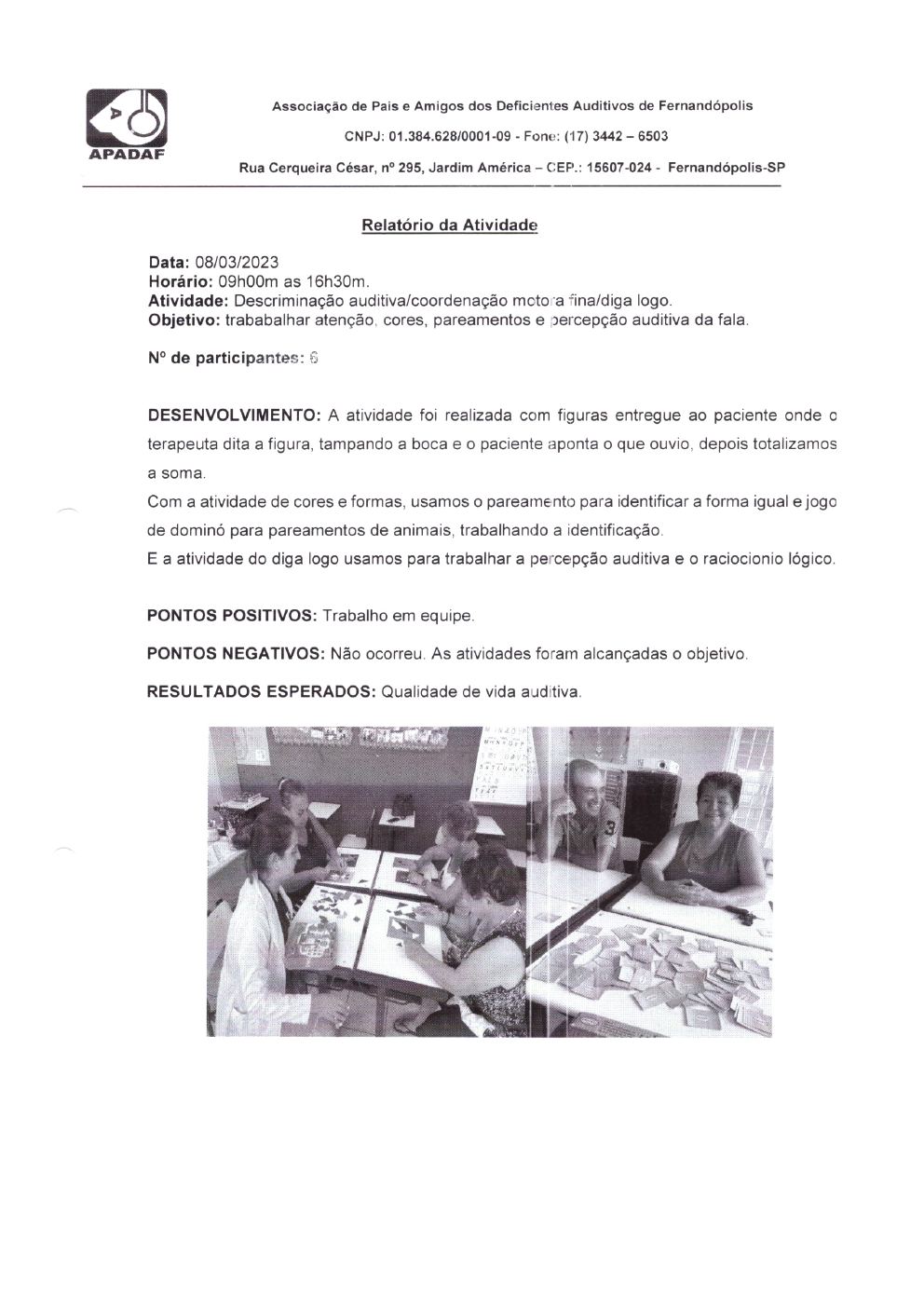 Página 7 de Prestação de Contas Mensal — Projeto Escutar — 2ª Parcela — Abril/2023