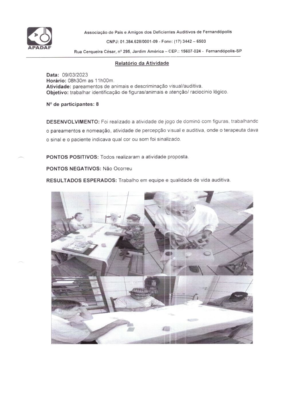 Página 8 de Prestação de Contas Mensal — Projeto Escutar — 2ª Parcela — Abril/2023