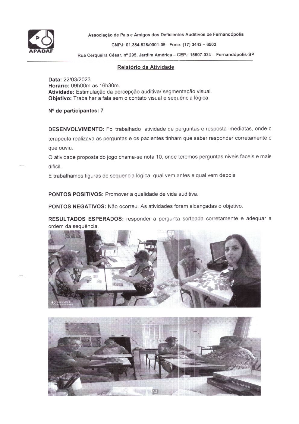 Página 11 de Prestação de Contas Mensal — Projeto Escutar — 2ª Parcela — Abril/2023