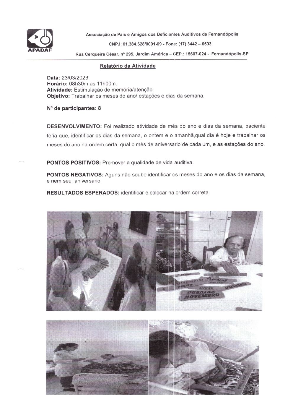 Página 12 de Prestação de Contas Mensal — Projeto Escutar — 2ª Parcela — Abril/2023