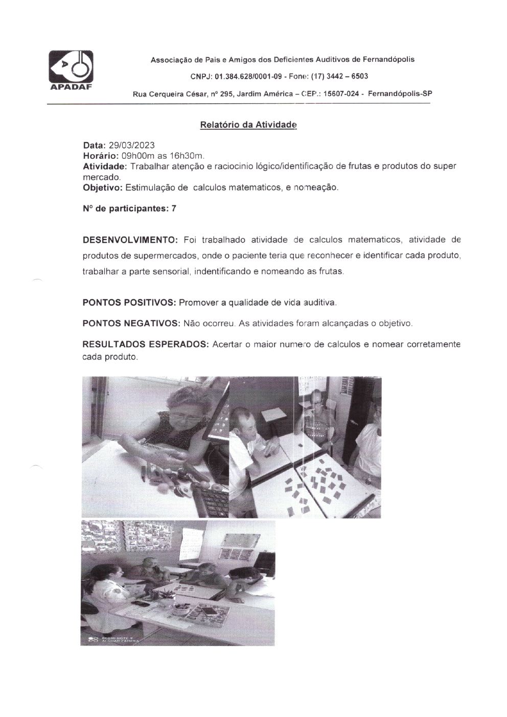 Página 13 de Prestação de Contas Mensal — Projeto Escutar — 2ª Parcela — Abril/2023