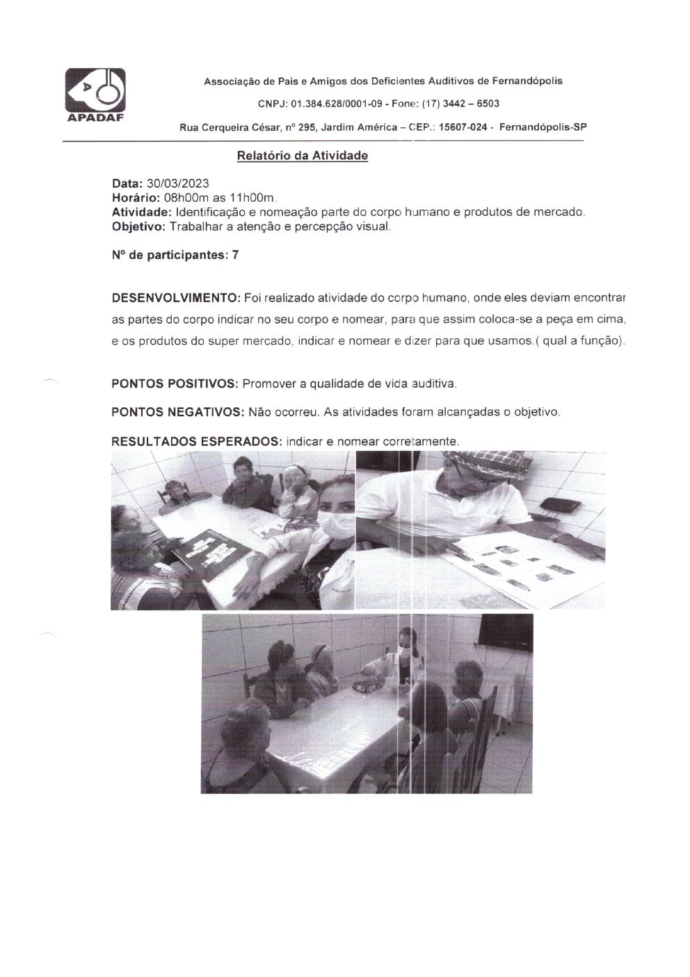 Página 14 de Prestação de Contas Mensal — Projeto Escutar — 2ª Parcela — Abril/2023