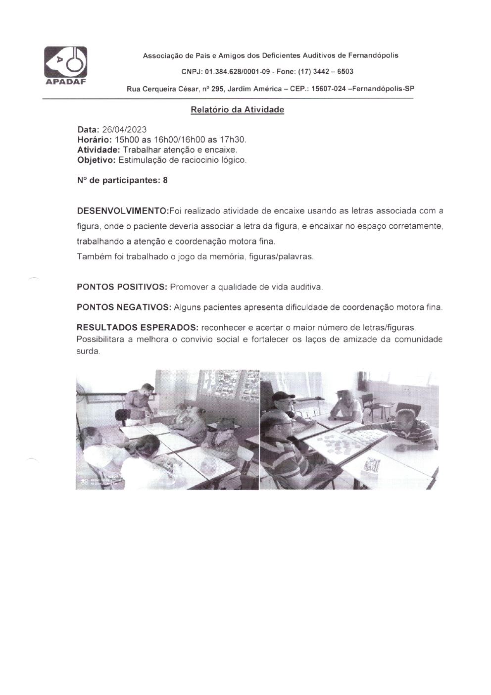 Página 11 de Prestação de Contas Mensal — Projeto Escutar — 3ª Parcela — Maio/2023