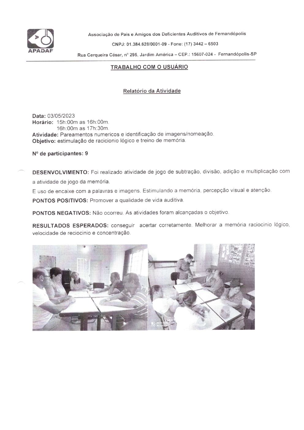 Página 7 de Prestação de Contas Mensal — Projeto Escutar — 4ª Parcela — Junho/2023