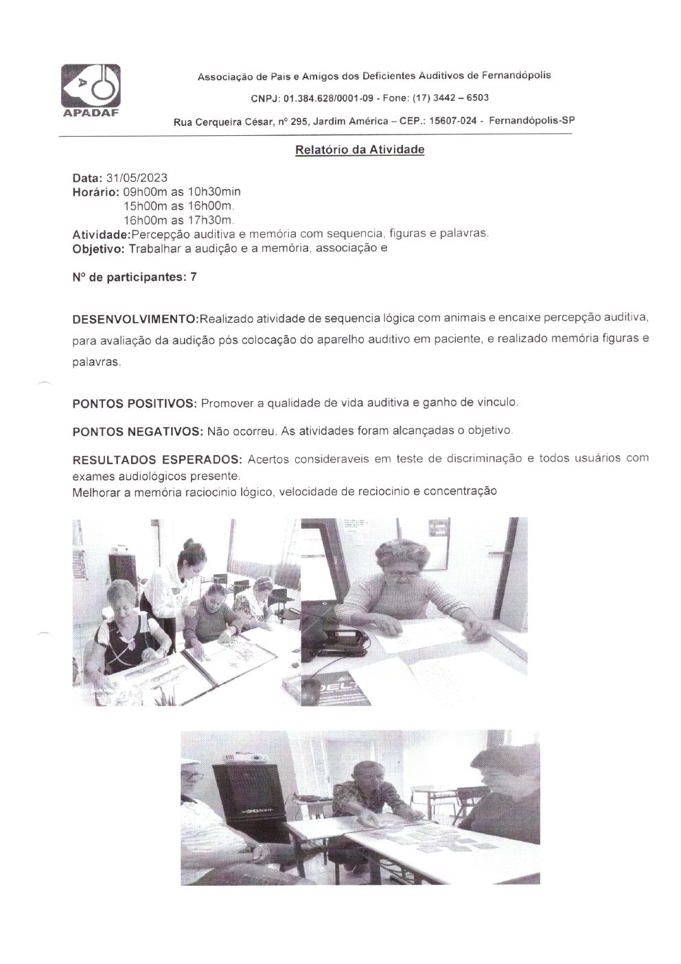 Página 16 de Prestação de Contas Mensal — Projeto Escutar — 4ª Parcela — Junho/2023