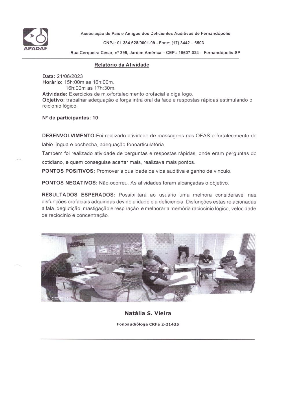 Página 13 de Prestação de Contas Mensal — Projeto Escutar — 5ª Parcela — Julho/2023