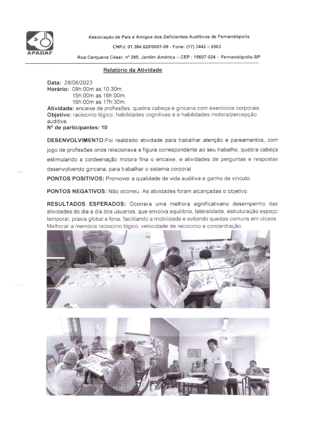 Página 15 de Prestação de Contas Mensal — Projeto Escutar — 5ª Parcela — Julho/2023