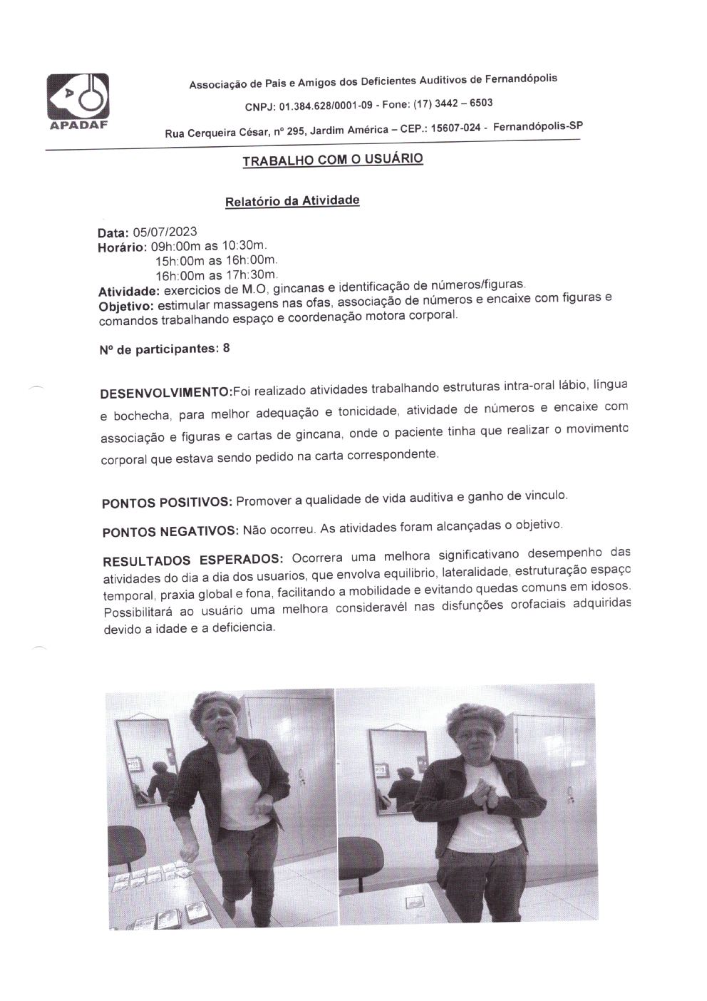 Página 7 de Prestação de Contas Mensal — Projeto Escutar — 6ª Parcela — Agosto/2023