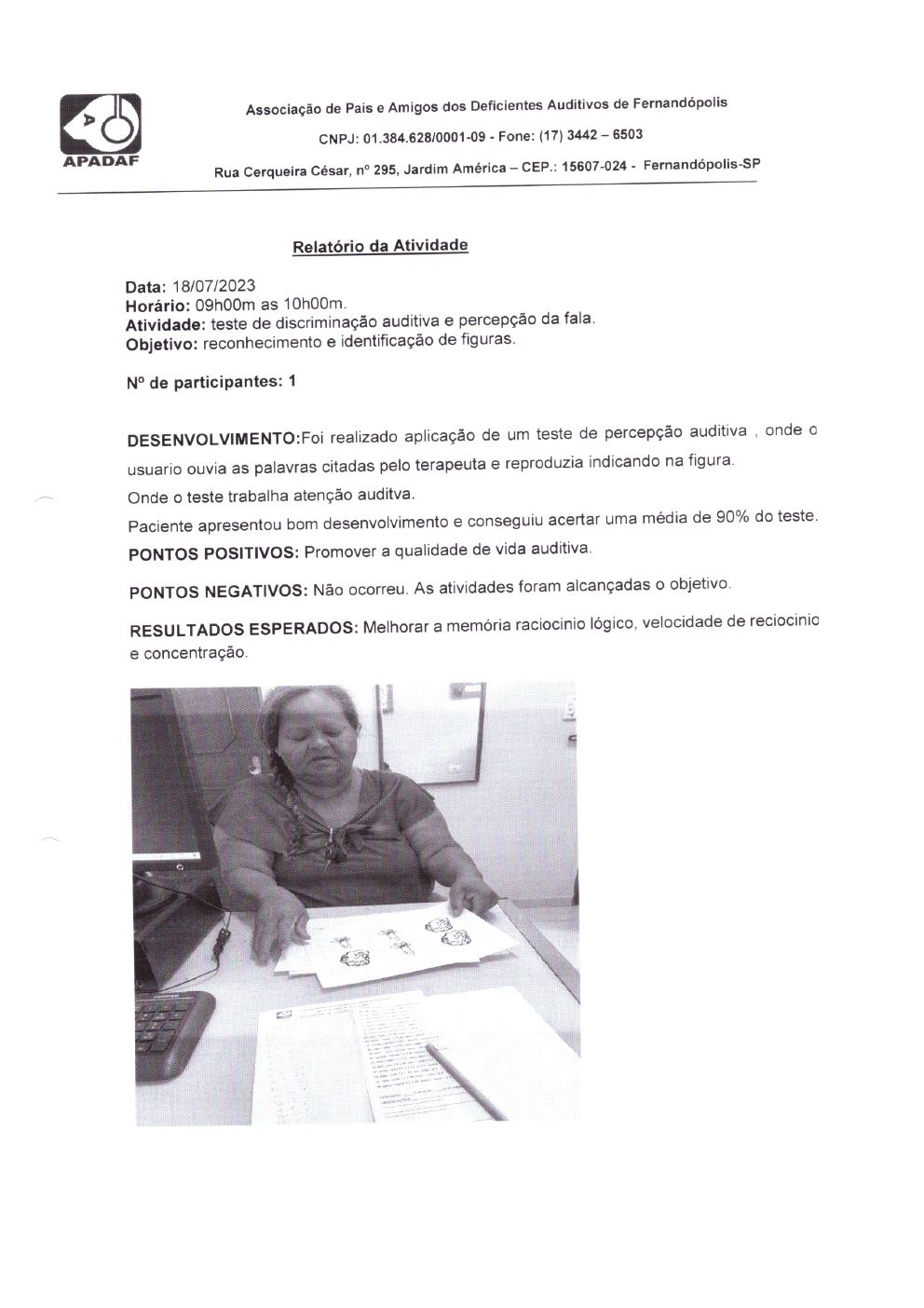 Página 13 de Prestação de Contas Mensal — Projeto Escutar — 6ª Parcela — Agosto/2023