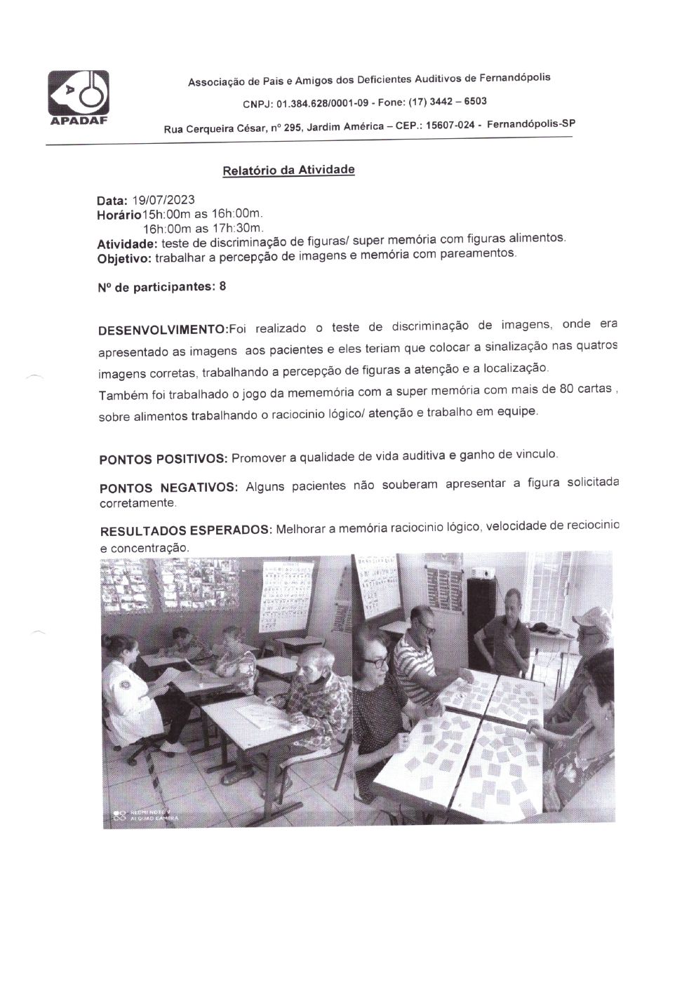 Página 14 de Prestação de Contas Mensal — Projeto Escutar — 6ª Parcela — Agosto/2023