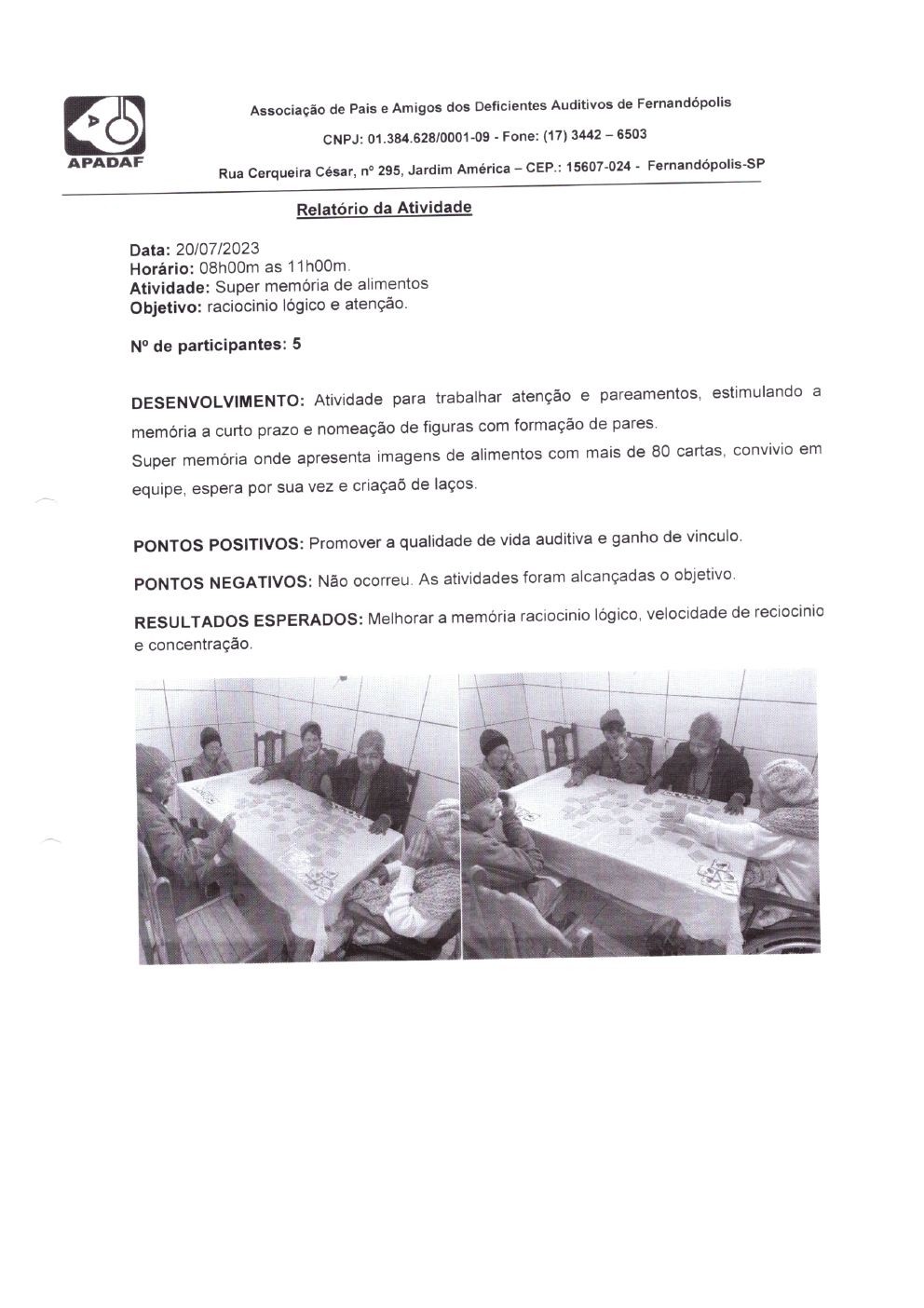 Página 15 de Prestação de Contas Mensal — Projeto Escutar — 6ª Parcela — Agosto/2023
