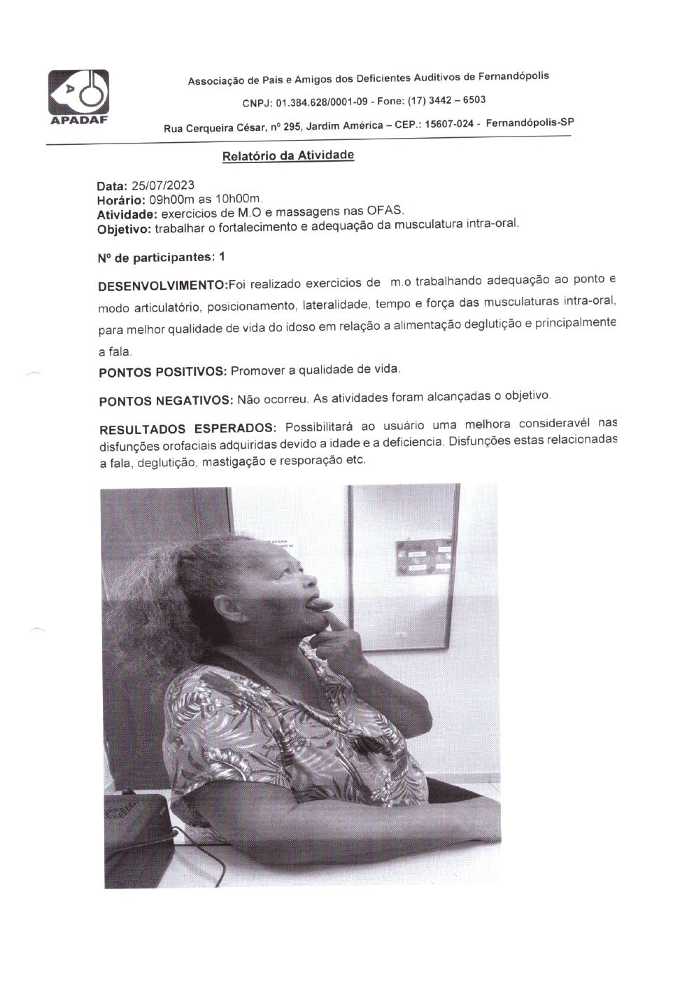 Página 16 de Prestação de Contas Mensal — Projeto Escutar — 6ª Parcela — Agosto/2023