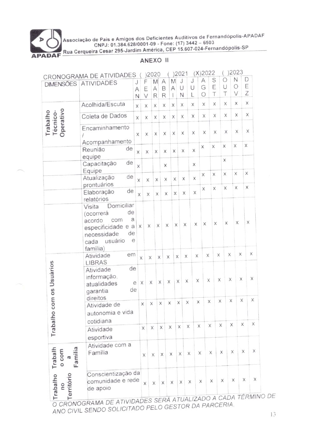 Página 11 de Certidão de Apostilamento — Plano de Trabalho 2022 — Habilitação e Reabilitação