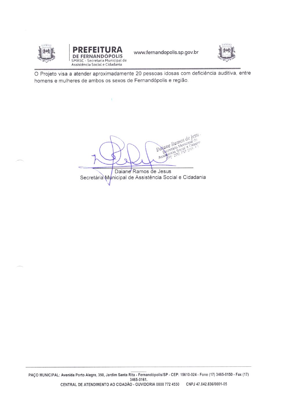 Página 2 de Certidão de Apostilamento — Projeto Escutar — 2023