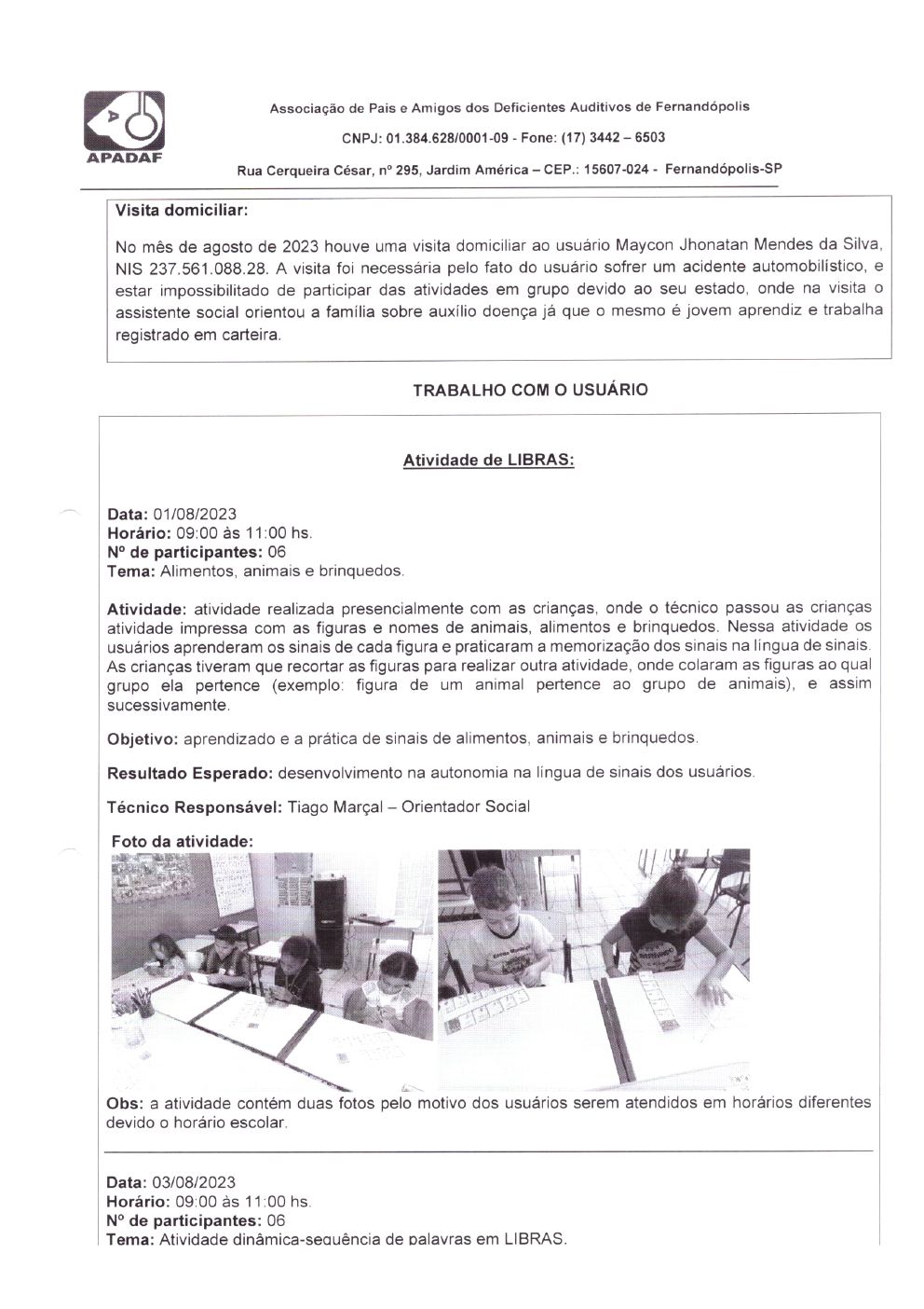 Página 7 de Prestação de Contas Mensal — Habilitação e Reabilitação — 8ª Parcela — Setembro/2023