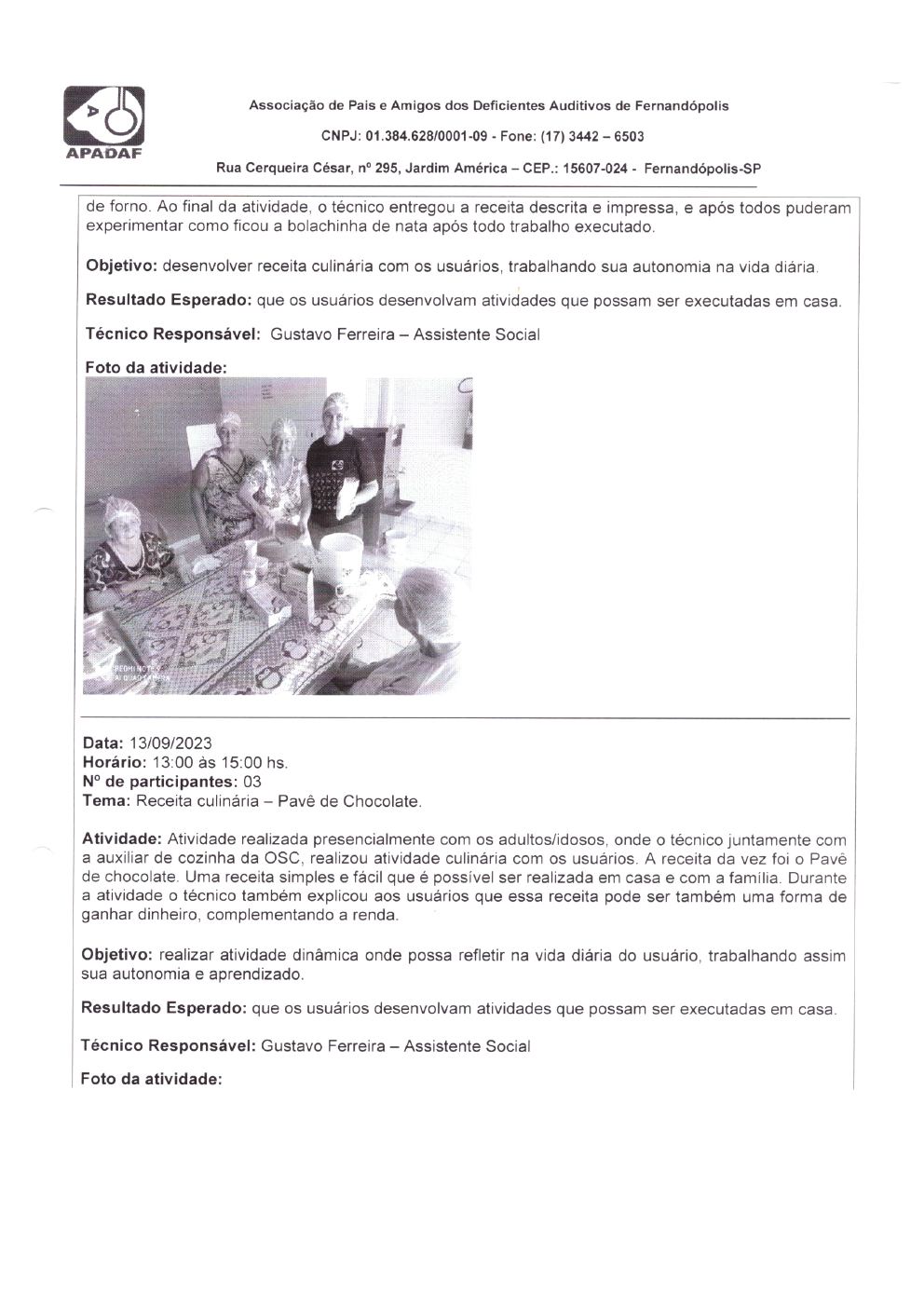 Página 14 de Prestação de Contas Mensal — Habilitação e Reabilitação — 9ª Parcela — Outubro/2023