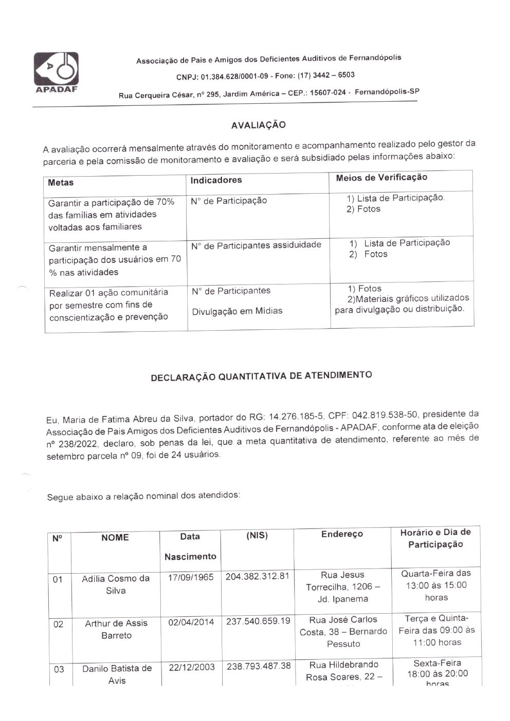 Página 21 de Prestação de Contas Mensal — Habilitação e Reabilitação — 9ª Parcela — Outubro/2023