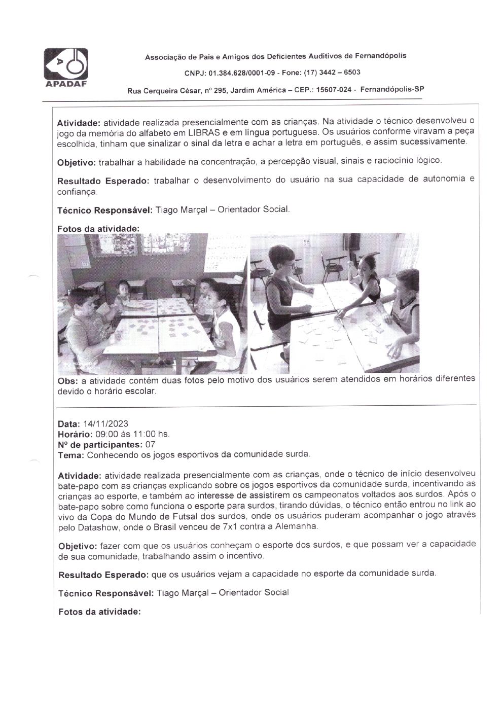 Página 8 de Prestação de Contas Mensal — Habilitação e Reabilitação — 11ª Parcela — Dezembro/2023