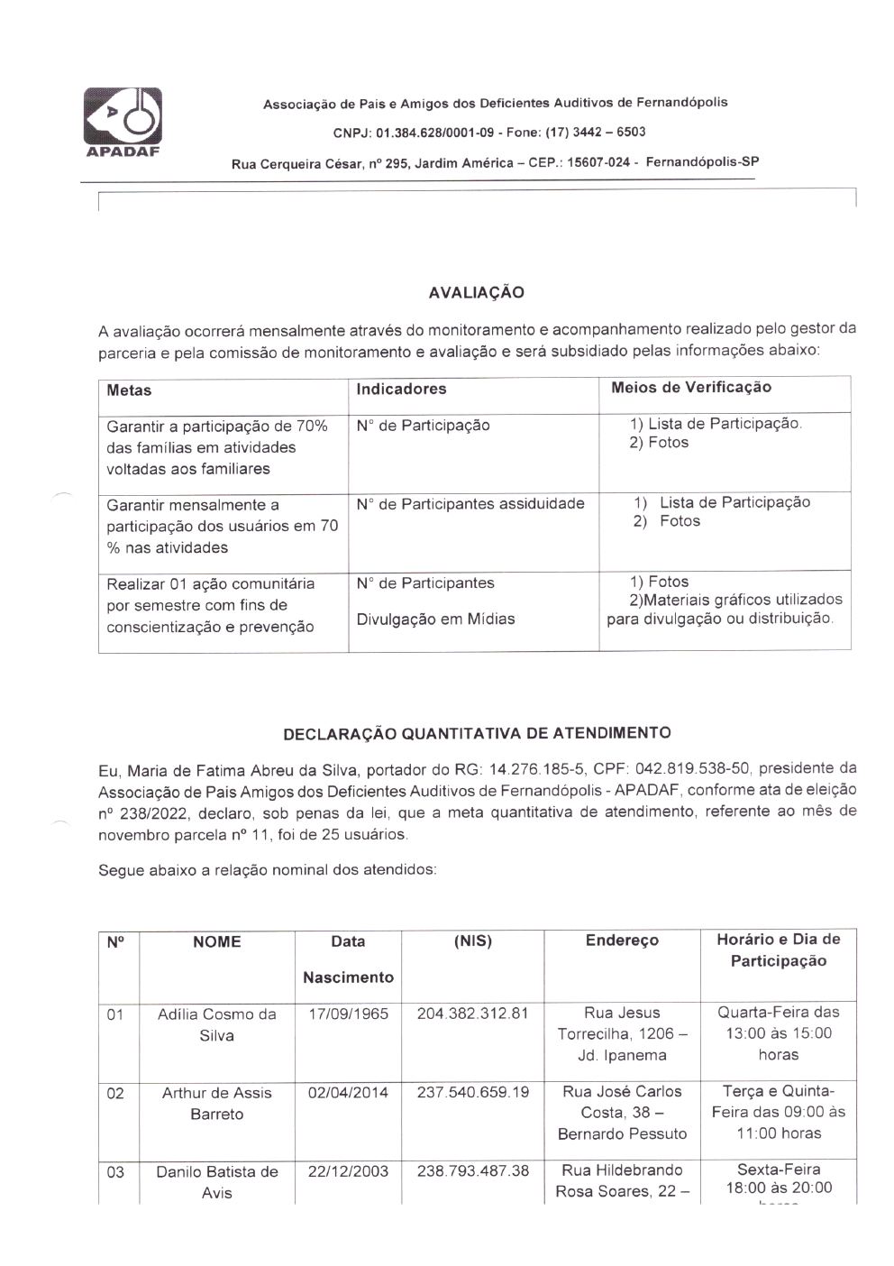 Página 21 de Prestação de Contas Mensal — Habilitação e Reabilitação — 11ª Parcela — Dezembro/2023