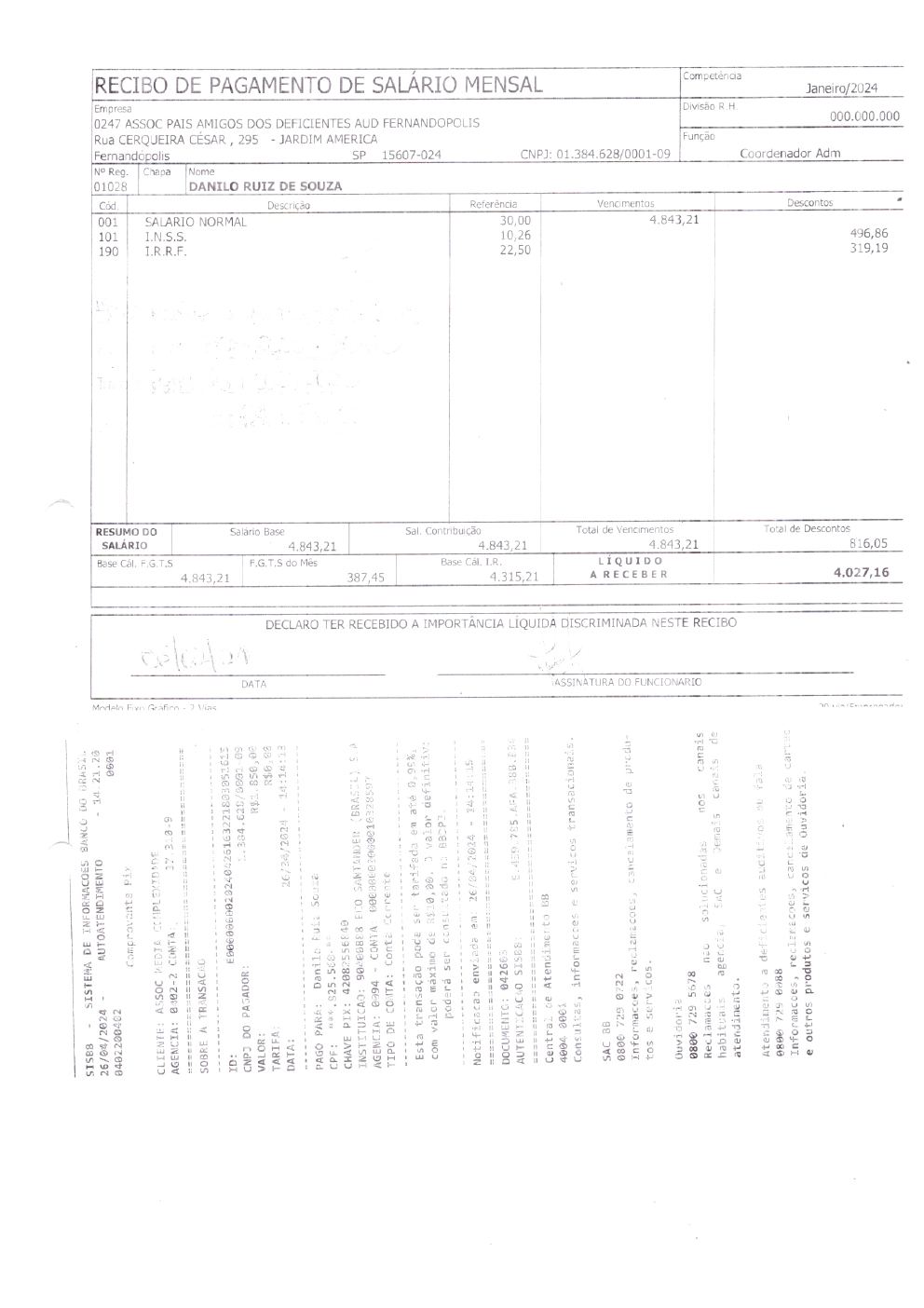 Página 9 de Prestação de Contas Mensal — Habilitação e Reabilitação — 1ª Parcela — Maio/2024
