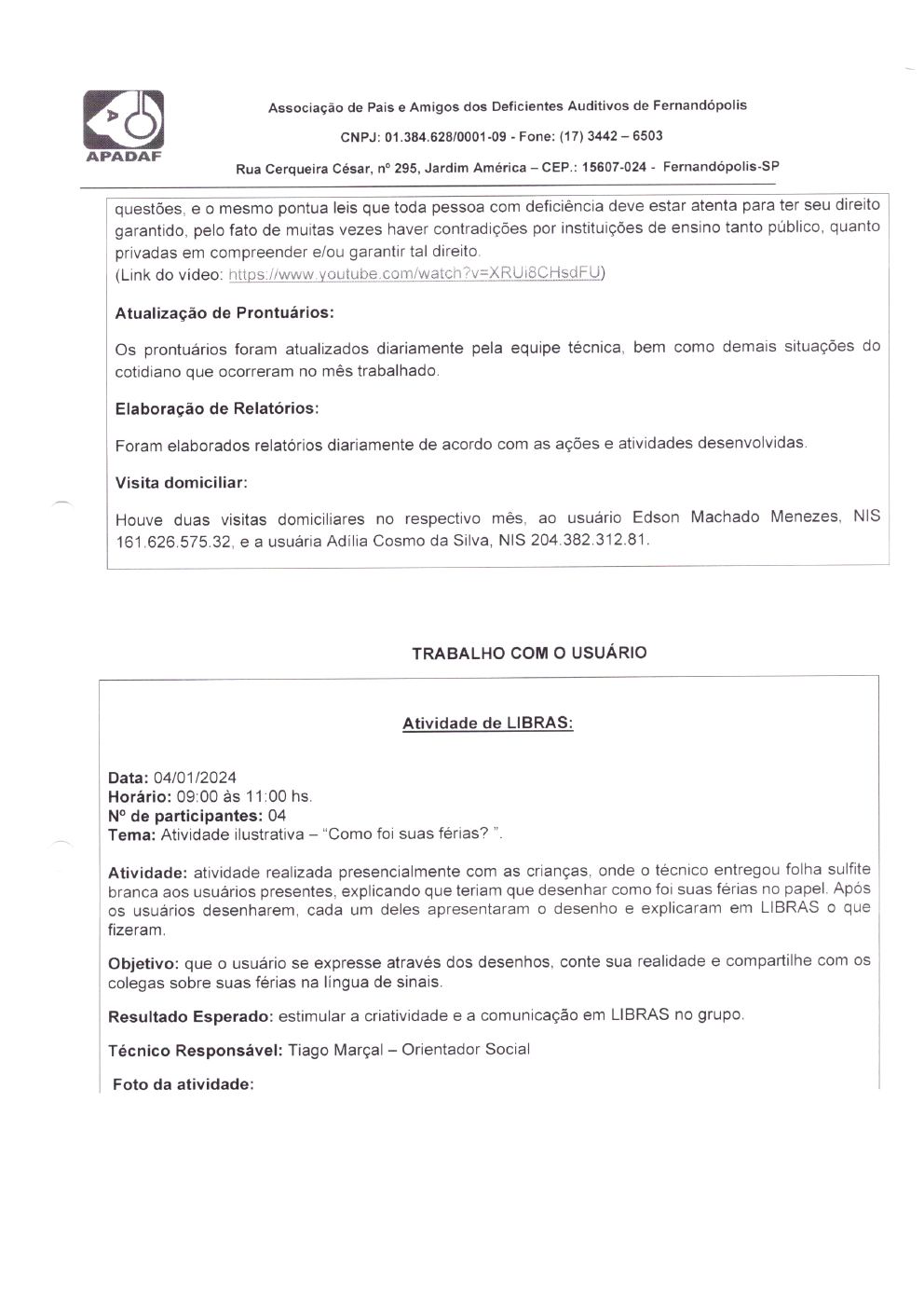 Página 12 de Prestação de Contas Mensal — Habilitação e Reabilitação — 1ª Parcela — Maio/2024