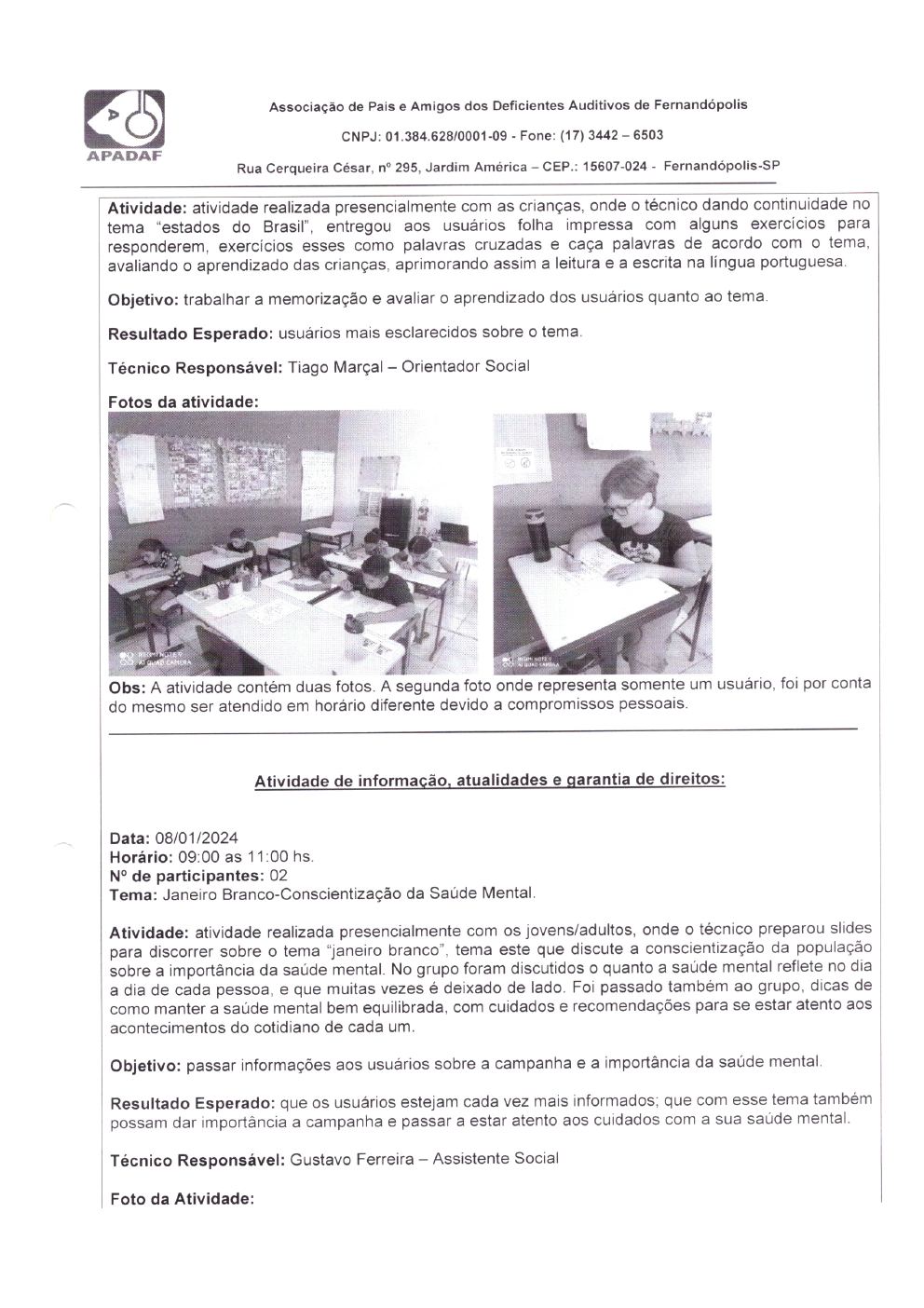 Página 17 de Prestação de Contas Mensal — Habilitação e Reabilitação — 1ª Parcela — Maio/2024
