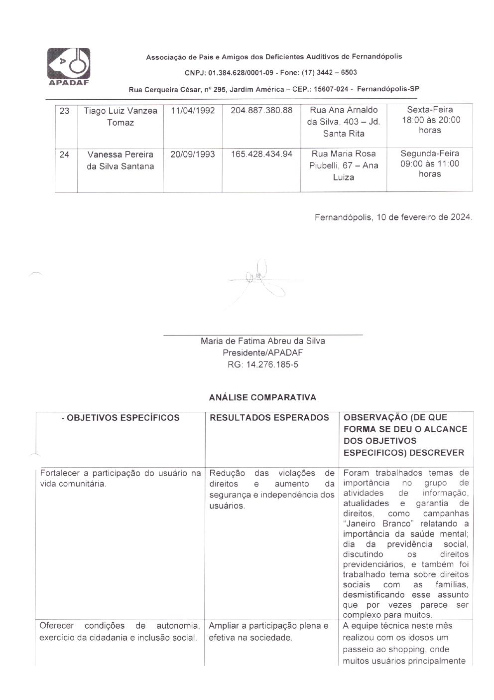 Página 30 de Prestação de Contas Mensal — Habilitação e Reabilitação — 1ª Parcela — Maio/2024