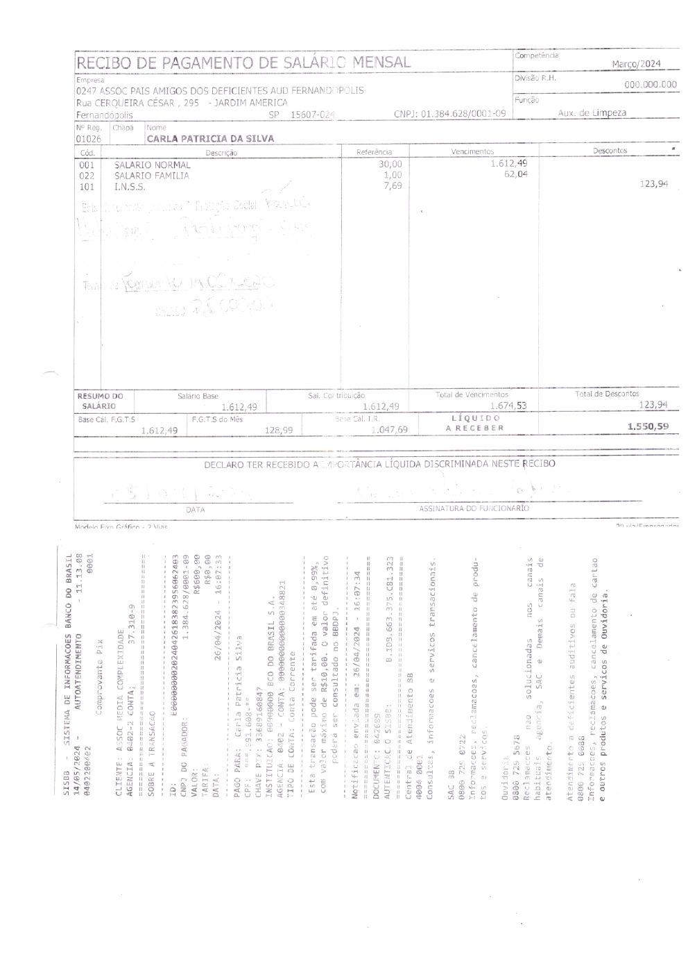 Página 9 de Prestação de Contas Mensal — Habilitação e Reabilitação — 3ª Parcela — Maio/2024