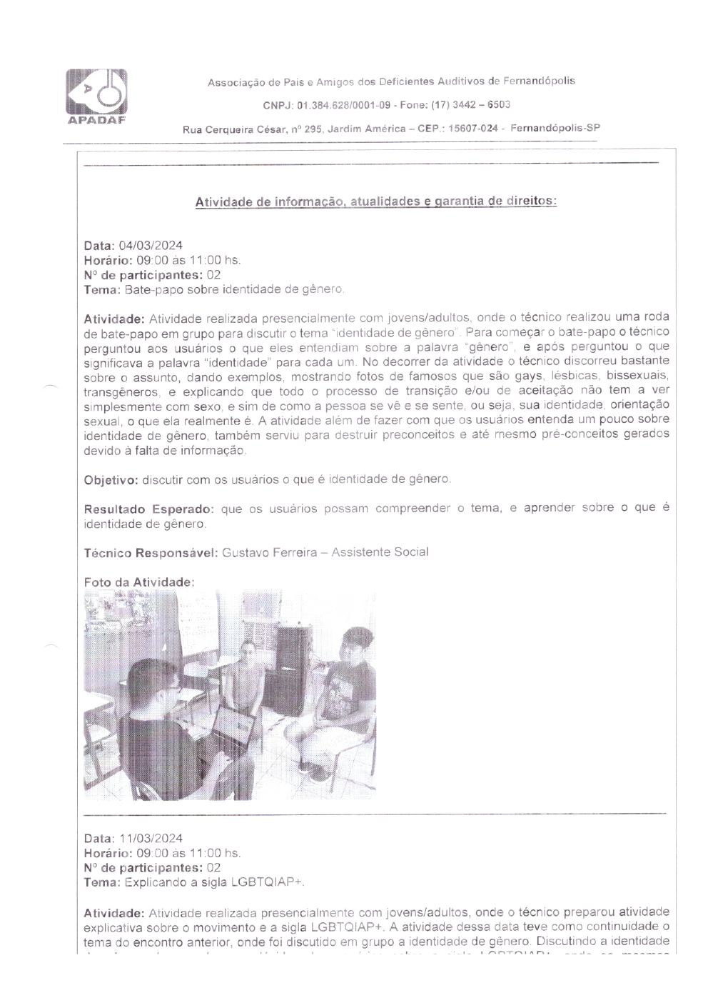 Página 18 de Prestação de Contas Mensal — Habilitação e Reabilitação — 3ª Parcela — Maio/2024