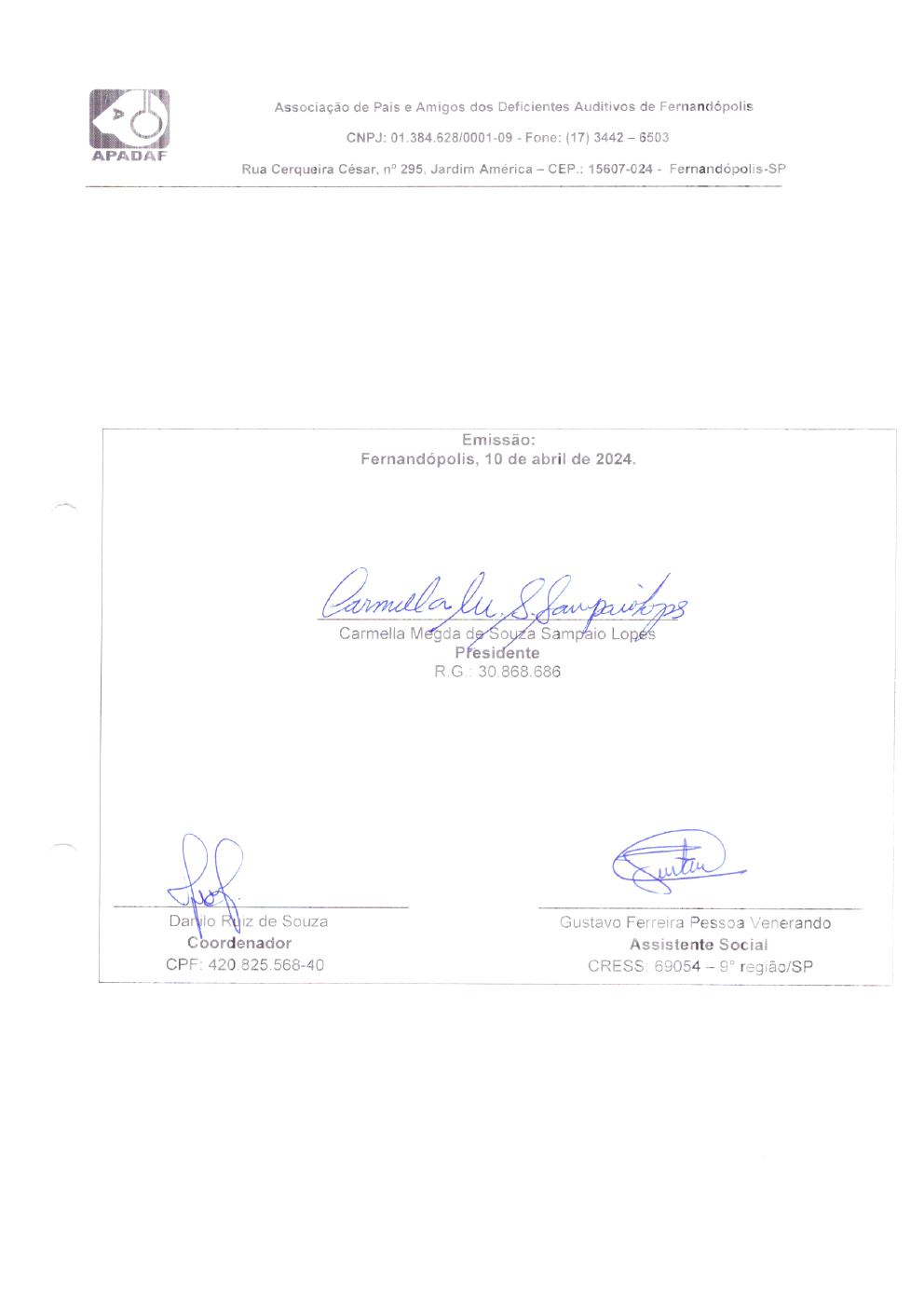 Página 32 de Prestação de Contas Mensal — Habilitação e Reabilitação — 3ª Parcela — Maio/2024
