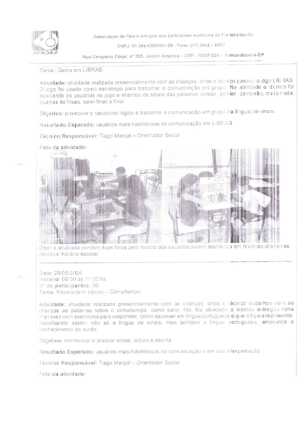 Página 16 de Prestação de Contas Mensal — Habilitação e Reabilitação — 5ª Parcela — Junho/2024