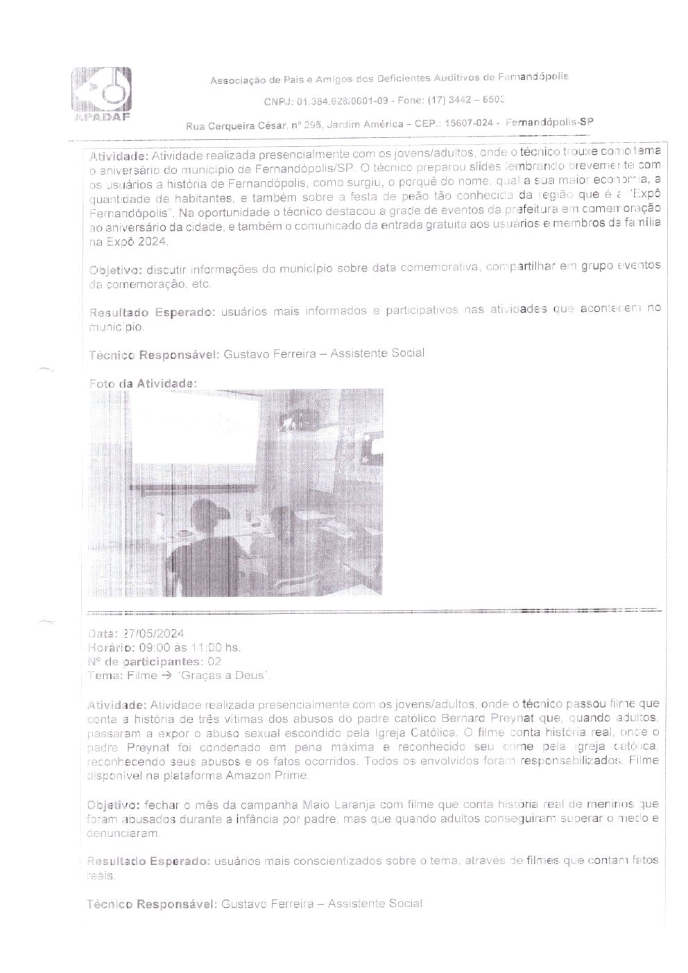 Página 19 de Prestação de Contas Mensal — Habilitação e Reabilitação — 5ª Parcela — Junho/2024