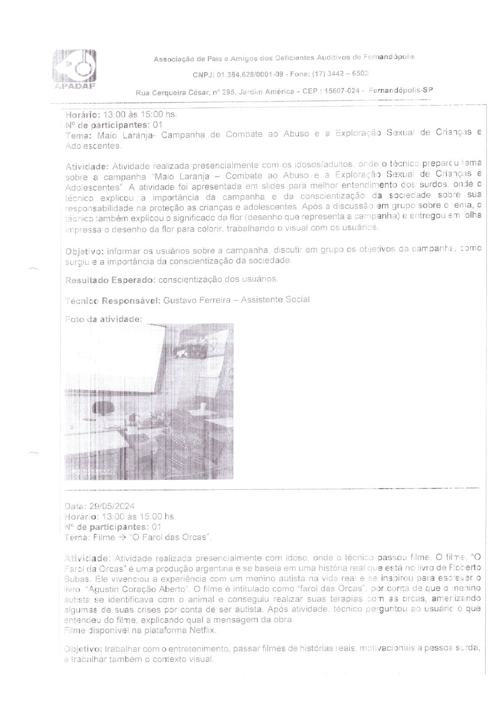 Página 21 de Prestação de Contas Mensal — Habilitação e Reabilitação — 5ª Parcela — Junho/2024