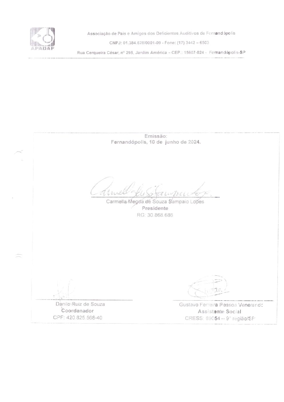 Página 31 de Prestação de Contas Mensal — Habilitação e Reabilitação — 5ª Parcela — Junho/2024