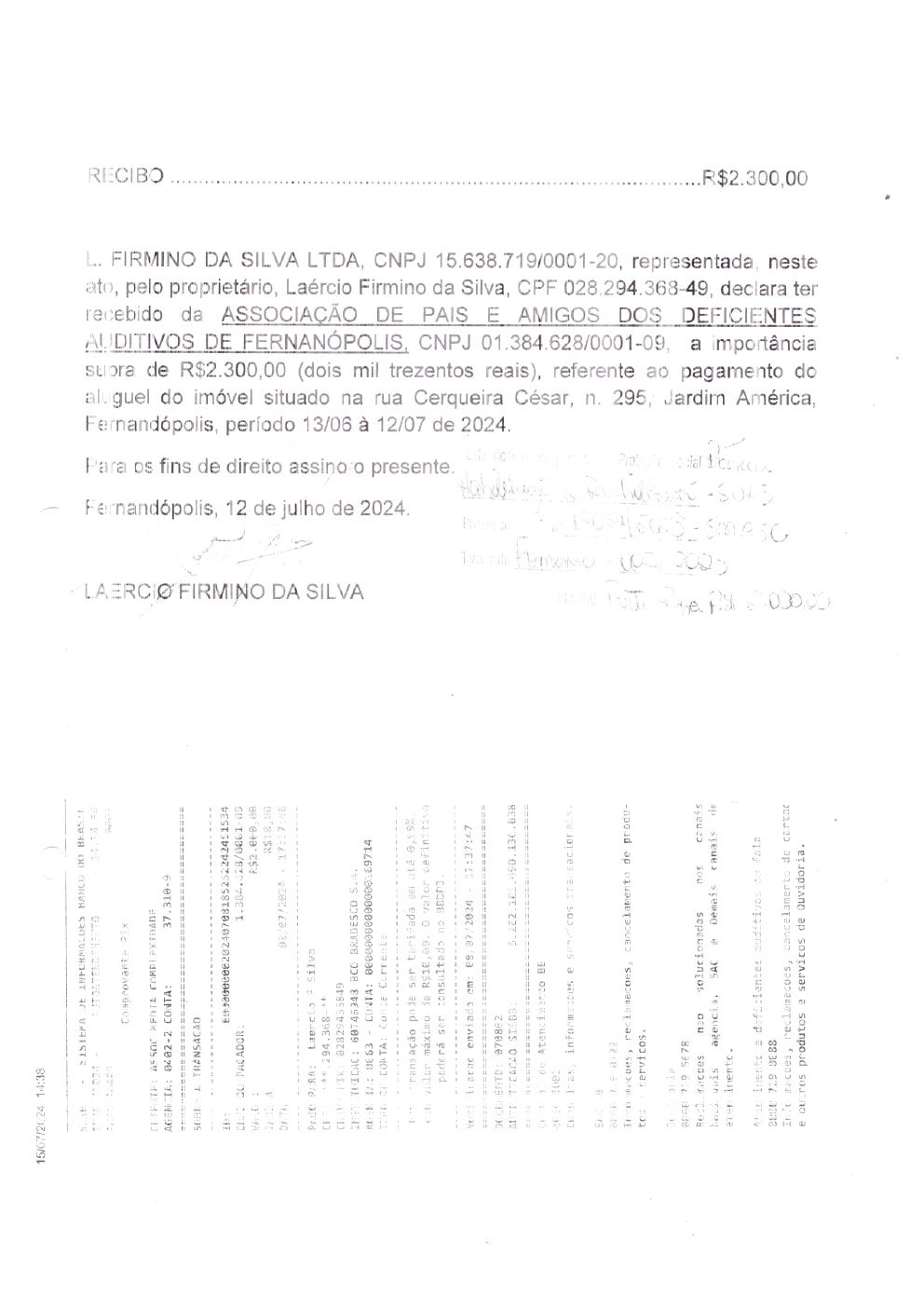 Página 9 de Prestação de Contas Mensal — Habilitação e Reabilitação — 6ª Parcela — Julho/2024