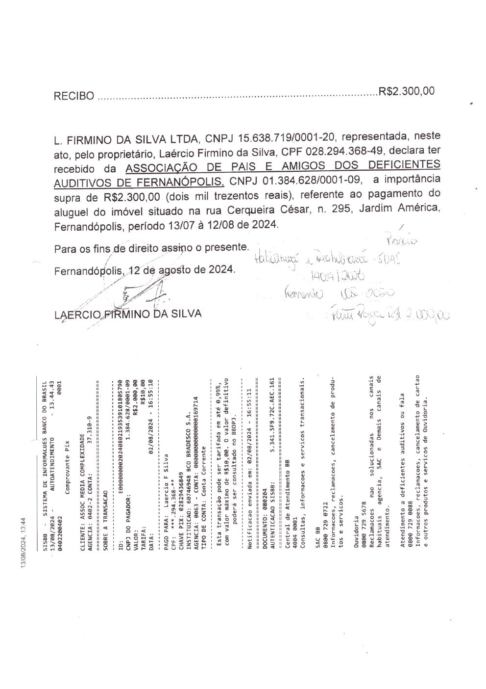 Página 9 de Prestação de Contas Mensal — Habilitação e Reabilitação — 7ª Parcela — Agosto/2024