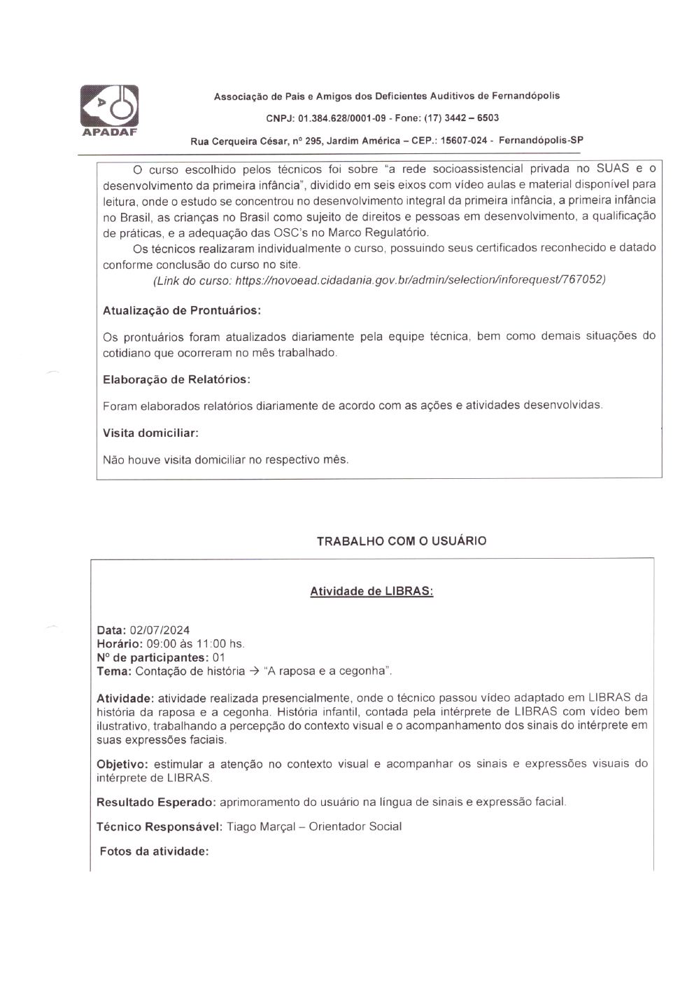 Página 11 de Prestação de Contas Mensal — Habilitação e Reabilitação — 7ª Parcela — Agosto/2024