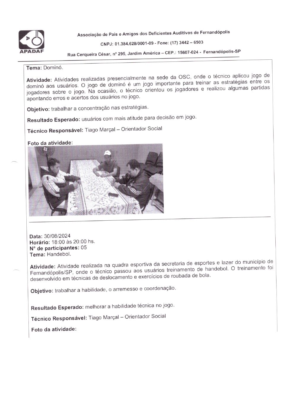 Página 16 de Prestação de Contas Mensal — Habilitação e Reabilitação — 8ª Parcela — Setembro/2024