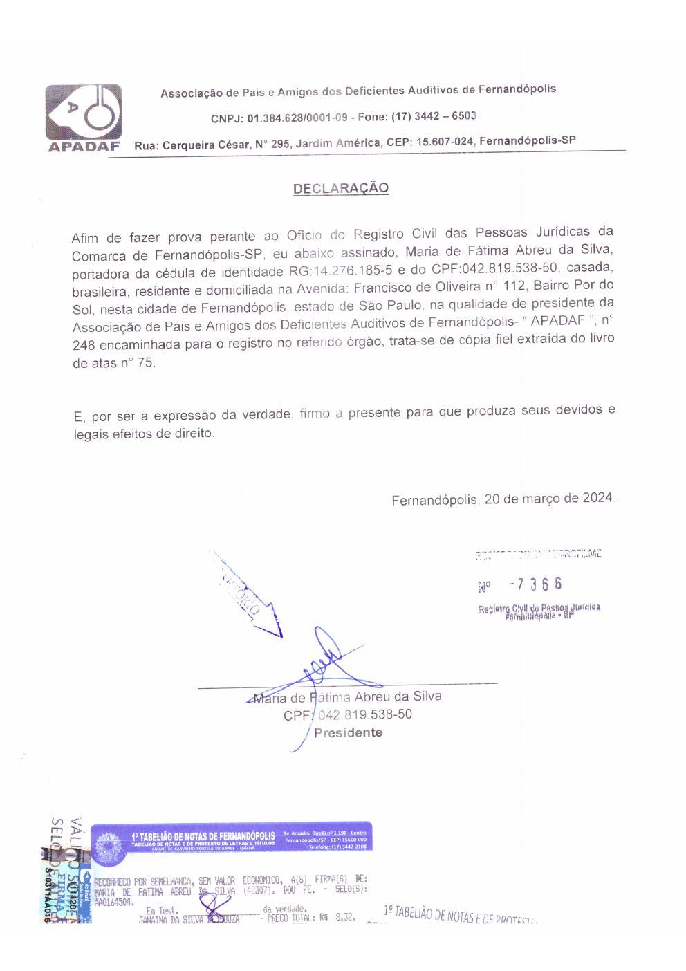 Página 8 de Ata da 248ª Assembleia Geral Ordinária — Eleição da Diretoria — 2024