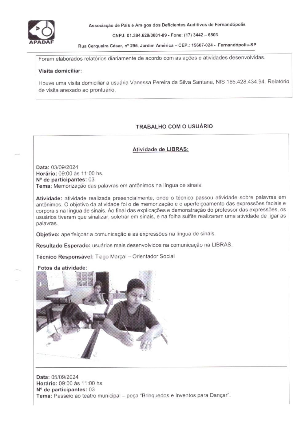 Página 3 de Prestação de Contas Mensal — Habilitação e Reabilitação — 9ª Parcela — Outubro/2024