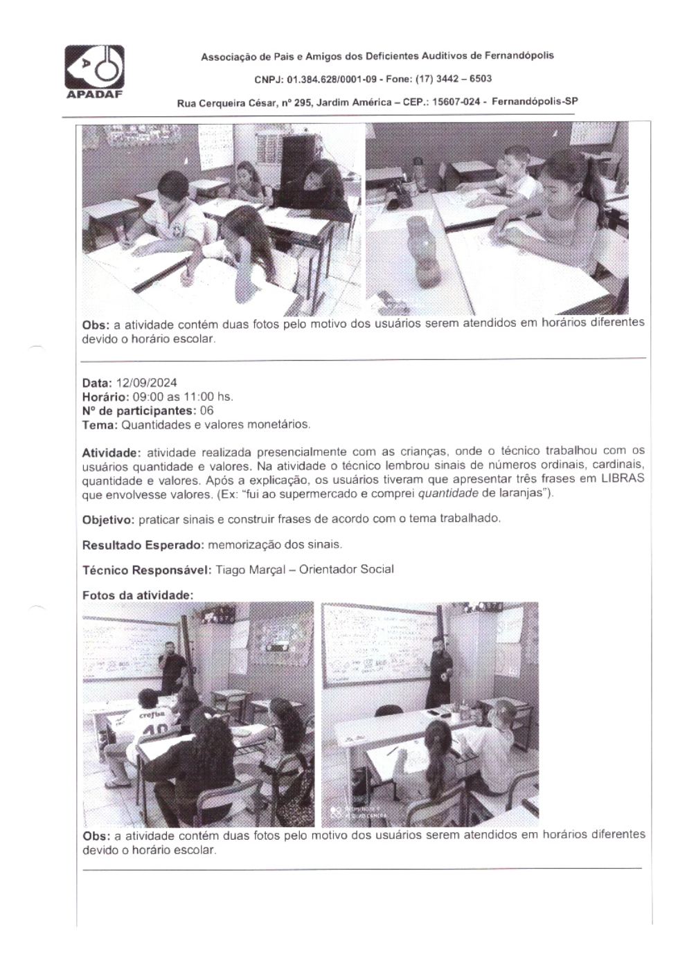 Página 5 de Prestação de Contas Mensal — Habilitação e Reabilitação — 9ª Parcela — Outubro/2024