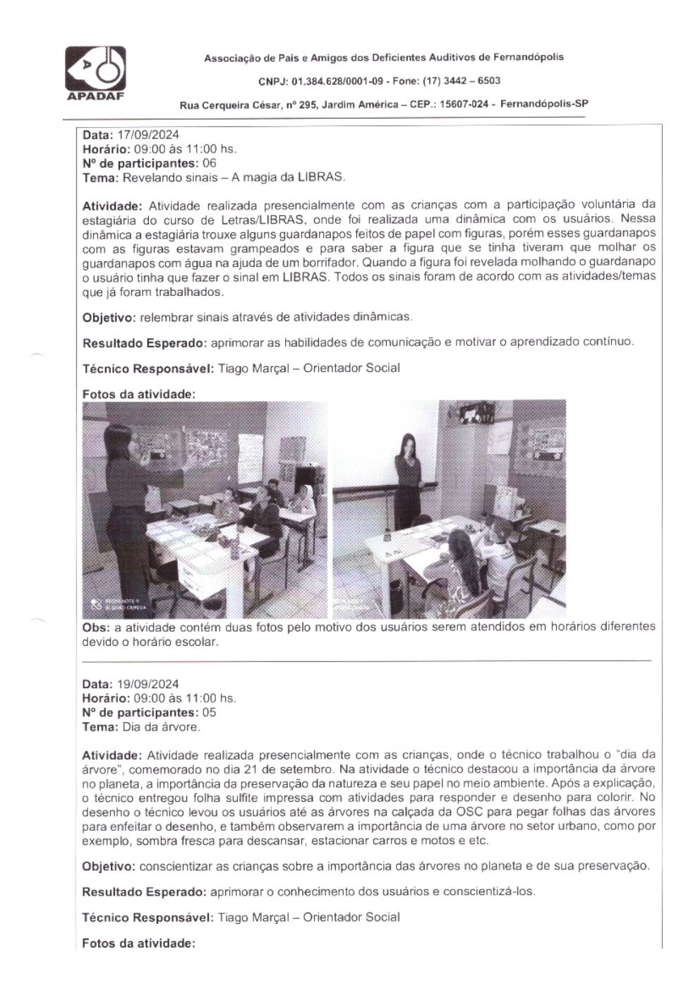 Página 6 de Prestação de Contas Mensal — Habilitação e Reabilitação — 9ª Parcela — Outubro/2024